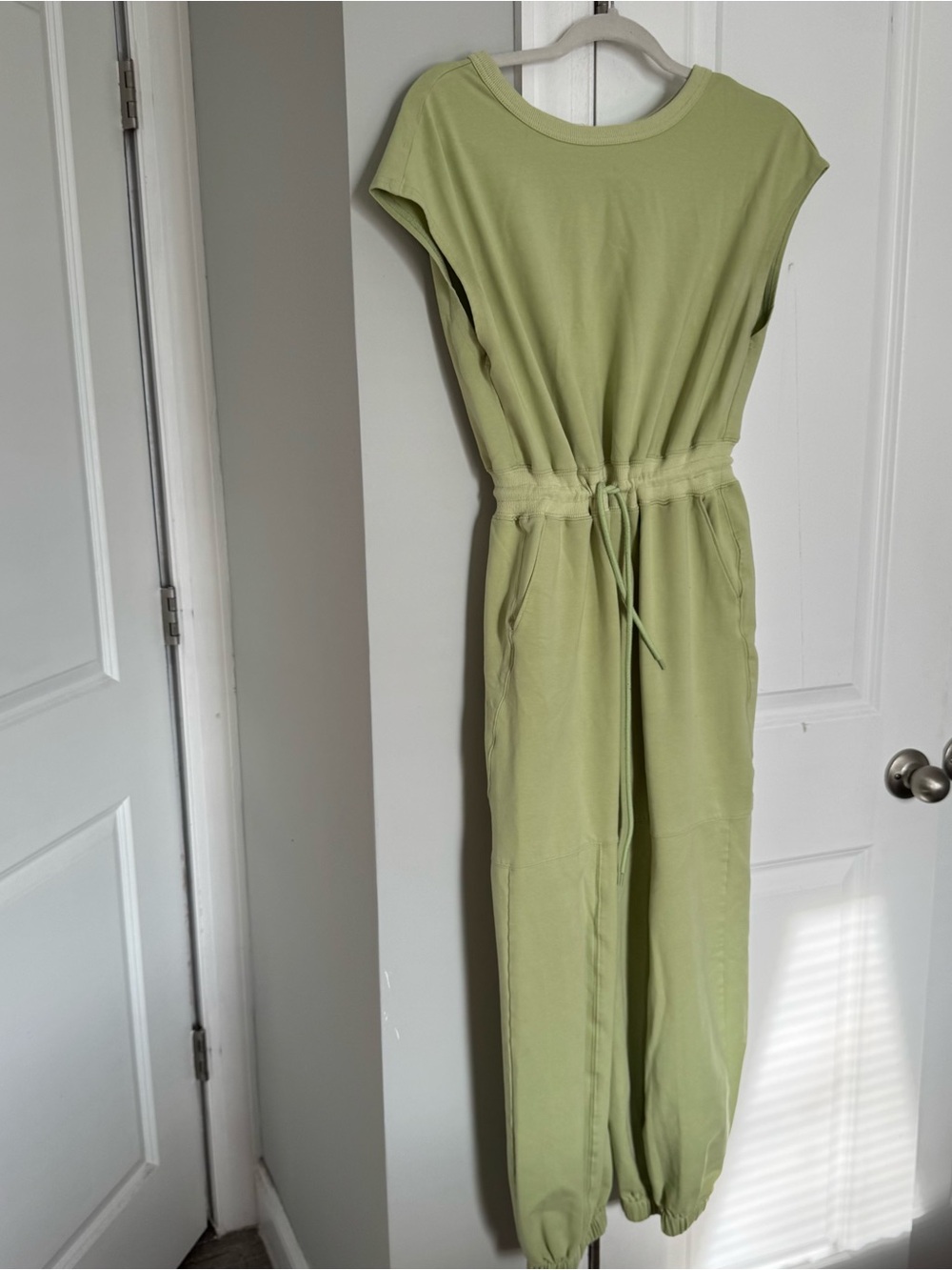 Amazon Light Olive Green Drawstring Jumpsuit